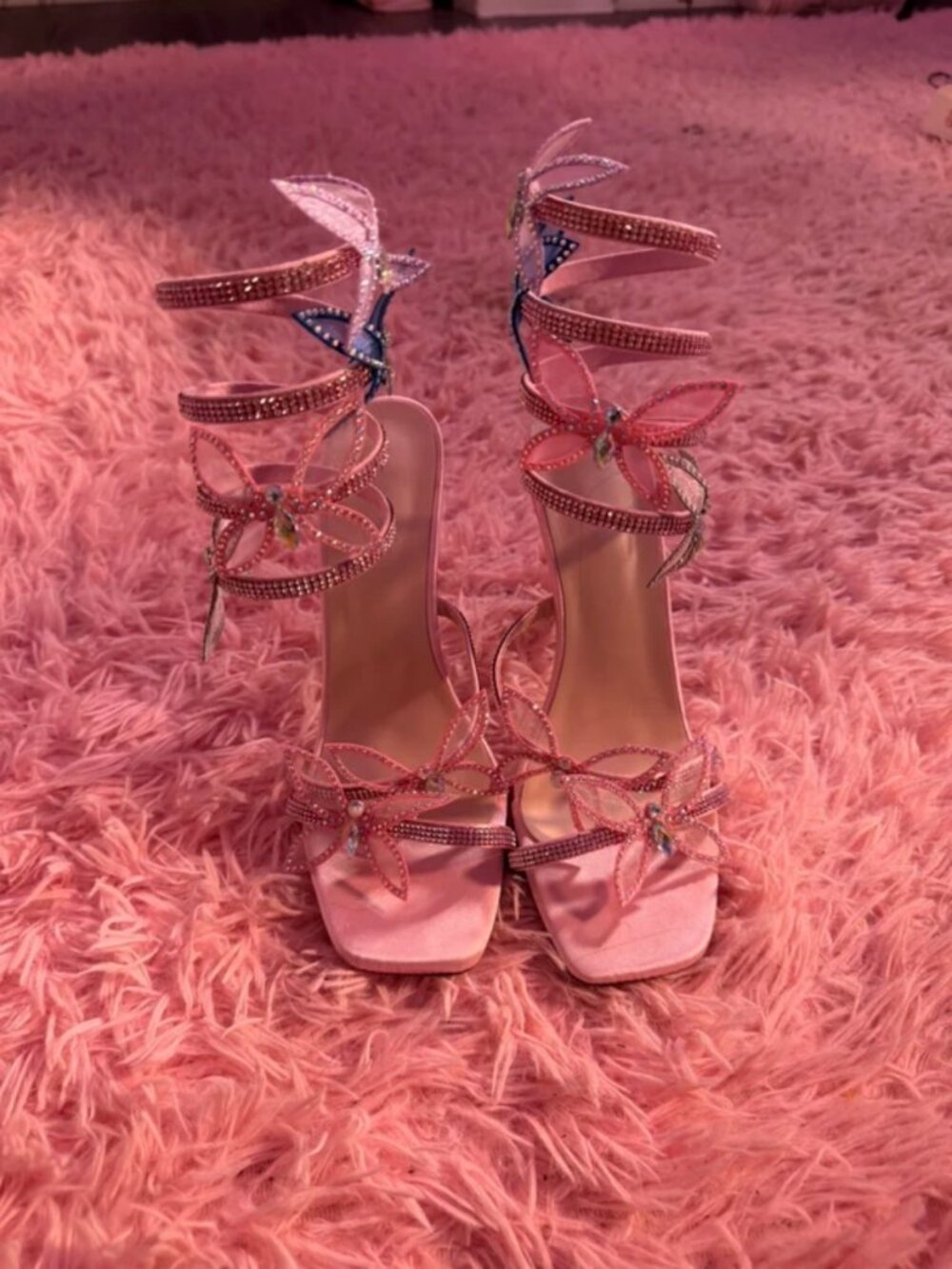 Pink Butterfly Heels